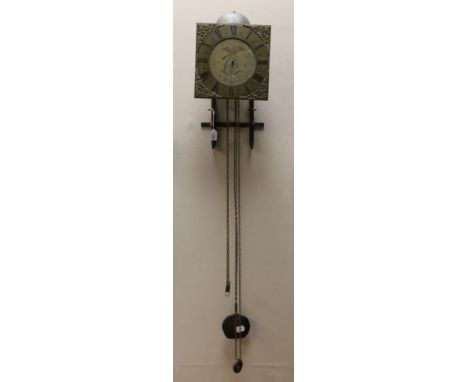 A Thirty Hour Clock Dial and Movement, signed Kember, Shaw, circa 1770, 9-3/4-inch square brass dial with chapter ring signed