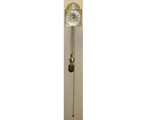 An 18th Century Arched Brass Dial Lantern Clock, signed Frans Wells, London, circa 1760, 9-3/4-inch arched brass dial, arch w