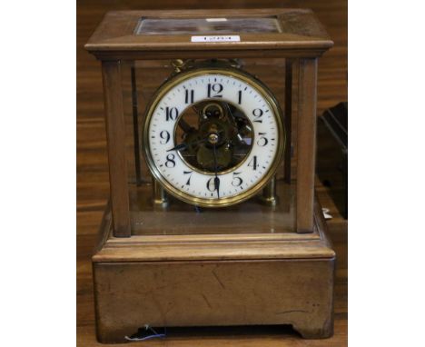 An Electric Mantel Clock, signed Eureka Clock Co Ltd, London, Pat No. 14614-1906, No 4422, early 20th century, five bevelled 