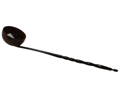 SCOTTISH TREEN TODDY LADLE IN LABERNUM AND HICKORY