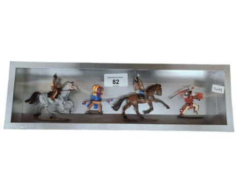 CASED SET OF VINTAGE PLASTIC INDIANS