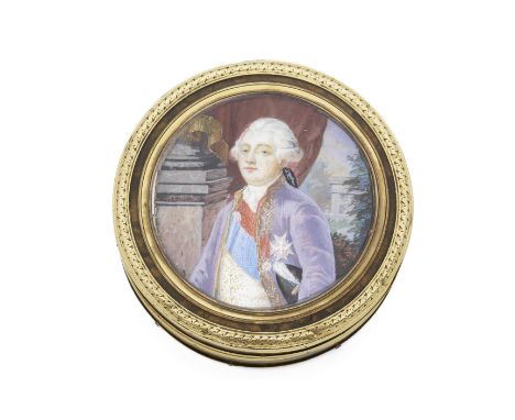 AFTER JOSEPH BOZE (FRENCH, 1746-1826): PORTRAIT MINIATURE OF KING LOUIS XVI, LATE 19TH CENTURYPortraying Louis XVI (1754-1793