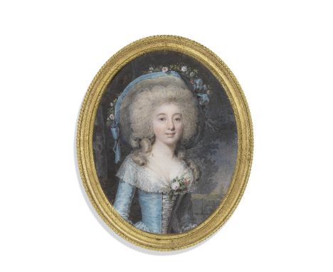 LOUIS AMI ARLAUD-JURINE (SWISS, 1751-1829): PORTRAIT MINIATURE OF A LADY IN WAITING TO QUEEN MARIE ANTOINETTE OF FRANCEA lady