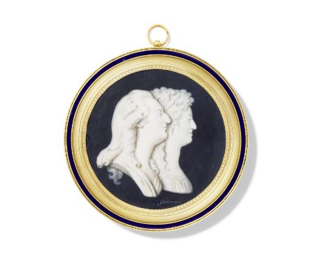 PIAT JOSEPH SAUVAGE (FRENCH, 1744-1818): PORTRAIT MINIATURE OF KING LOUIS XVI AND QUEEN MARIE ANTOINETTE OF FRANCEPainted en 