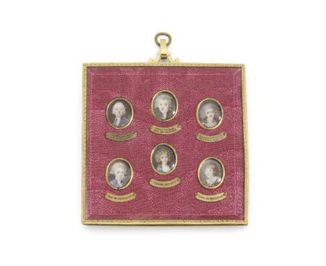 SIX PORTRAIT MINIATURES OF THE BOURBON-ORLÉANS FAMILY, 19TH CENTURYDepicting Louis Philippe Joseph, Duc d'Orléans and Louise 