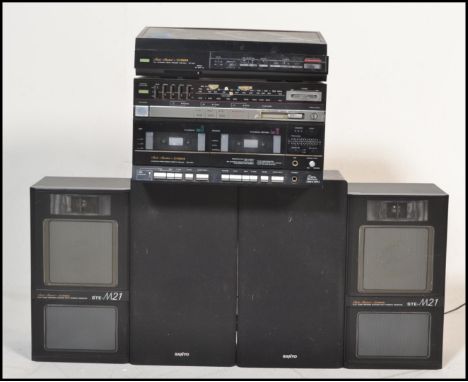 A Fisher Studio Standard hifi stacking system to include LM/MW/FM stereo double cassette receiver TAC-M21, Full automatic lin