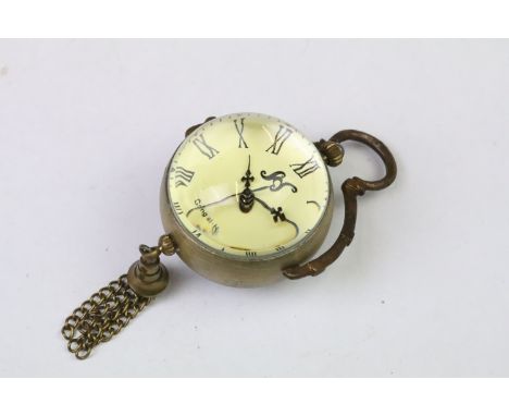 Brass and glass desk ball clock 