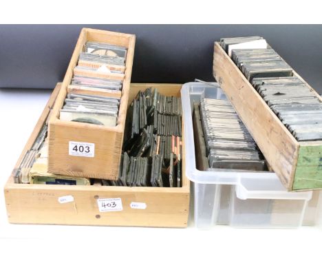 Large collection of Victorian assorted magic lantern slides, mostly of illustrated narrative subjects and some Biblical subje