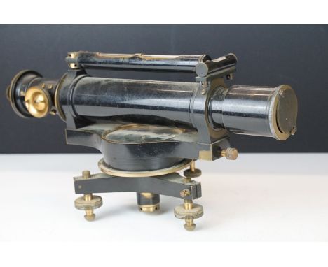 Early 20th C Cookes Patent No. 12175 Reversible Level theodolite, approx 42cm long 