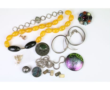 A small quantity of mainly vintage costume jewellery to include silver examples. 