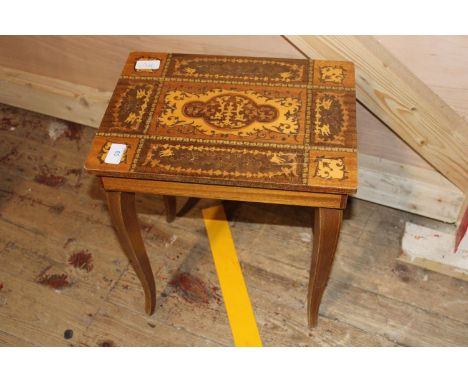 A vintage Sorrento ware sewing table, postage unavailable 