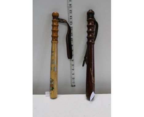 Two vintage truncheons 