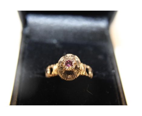 A antique 9ct gold Diamond and Ruby ring 