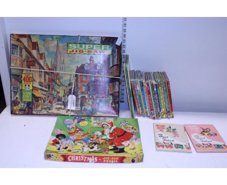 A selection of vintage children's games and books 