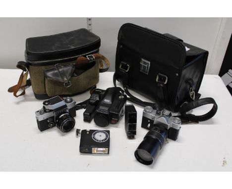 A selection of vintage camera 