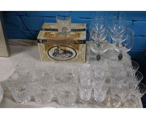 A job lot of vintage glassware including Edinburgh crystal, postage unavailable 