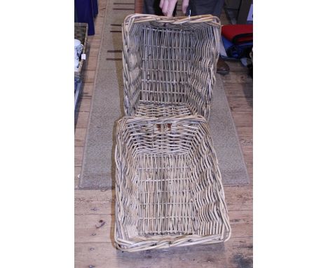 Two vintage wicker work baskets 