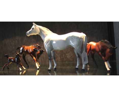 An assortment of four Beswick ceramic horses, Condition - without repair or damage 