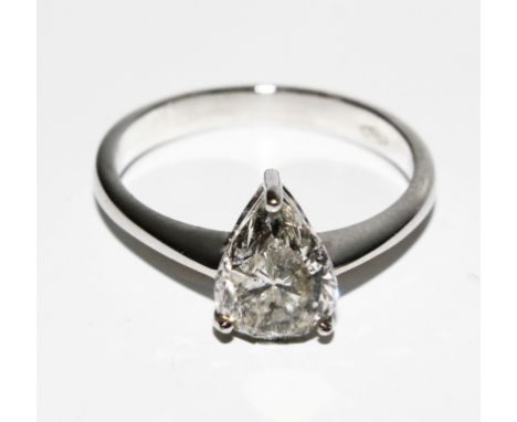 An 18 carat white gold ring set with a pearl set diamond (2)