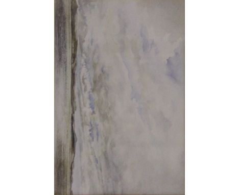 Joan Prynn, watercolour  SEASCAPE WITH CLOUDS, and a watercolour  RURAL SCENE both framed and mounted 