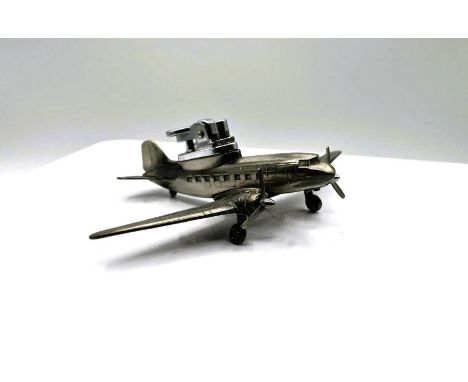 White metal desk ornament lighter in the style of the Douglas DC-3&nbsp;