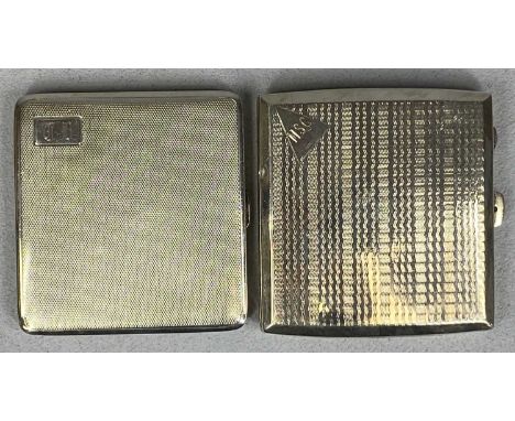 TWO GEORGE V SILVER CIGARETTE CASES with engine turned decoration, Chester 1931, Trevitt and Sons and Birmingham 1929, George