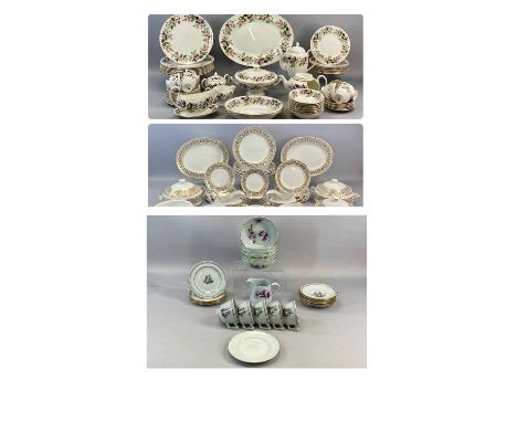 BRITISH PORCELAIN TABLEWARE, 20th century, Wedgwood 'Hathaway Rose' pattern dinner and tea service, approx. 60 pieces, Spode 
