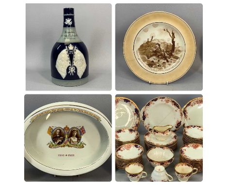 GROUP OF CERAMICS including five Grimwades WWI plates, decorated with Bairnsfather cartoons, Copeland Spode 1911 Coronation d