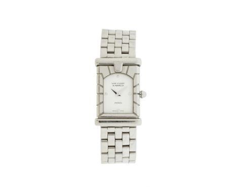 Van Cleef &amp	 Arpels	 Façade	&nbsp	montre-bracelet acier&nbsp	Signée Van Cleef &amp	 Arpels	 réf. 522363 T5Quartz	 cadran b