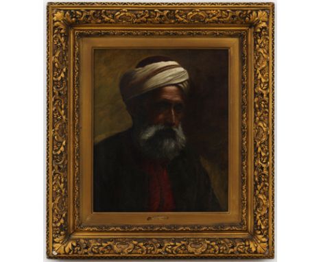Anonyme (fin du XIXe - début du XXe s)	 Portrait d'homme au turban	 huile sur toile	 50x40	5 cm