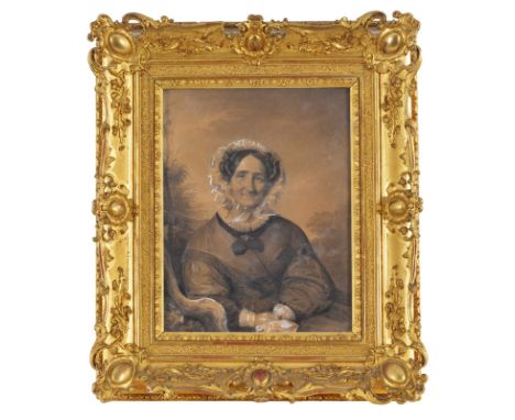 Amélie Munier-Romilly&nbsp	(1788-1875)	 Portrait de Julie Olympe Couvreu-Ausset	 lavis et rehauts de gouache blanche sur papi