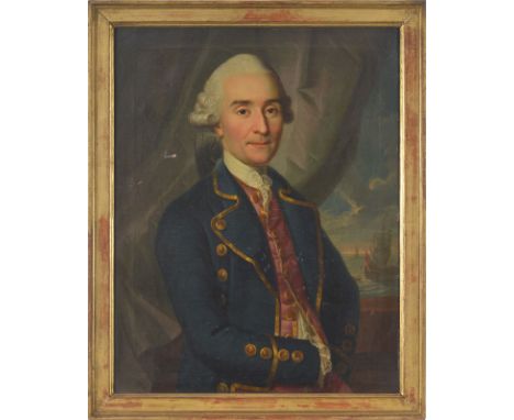 Jakob Emanuel Handmann&nbsp	(1718-1781)	 Portrait de Jean Jugla	 huile sur toile	 signée et datée 1772 au verso	 82x64 cm