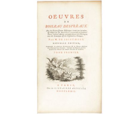 BOILEAU-DESPRÉAUX (Nicolas).&nbsp	Oeuvres.&nbsp	Avec des éclaircissements historiques donnés par lui-même	 et rédigés  par M.