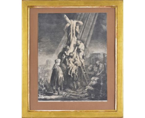 Rembrandt van Rijn (1606-1669)	 La descente de croix	 eau-forte et pointe sèche sur cuivre	 signée et datée 1633 dans la plaq
