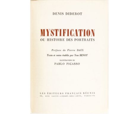 PICASSO (Pablo) - DIDEROT (Denis). Mystification ou histoire des portraits.&nbsp	Paris	 Les éditeurs français réunis	 1954.1 