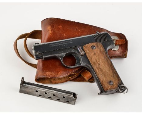 Pistolet "Ruby" 1915 modèle "IDEAL"	 cal. 7	65 mm	 par Francesco Arizmendi y Goenaga à Eibar	 code (AG)	 avec housse en cuir 
