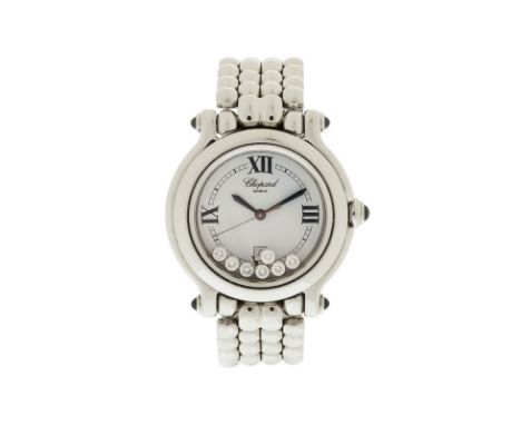 Chopard,&nbsp,Happy Sport, montre-bracelet en acier ornée de diamants mobiles&nbsp,Signée Chopard, réf. 8236, n°784285, circa