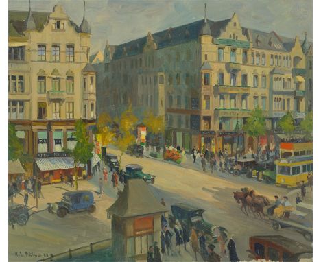 Robert Emil Stübner (Forst 1874 – 1931 Berlin). „Berlin, Tauentzien - Ecke Nürnberger Straße“. 1928Öl auf Leinwand.  60,2&nbs