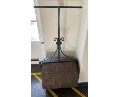 A Garden Roller. Vintage. The iron drum 57cm wide 