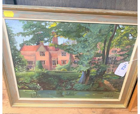 E. Biddulph - house in trees, oil on board 28 x 36cm,Charlotte Halliday - carlton Hill, gouache 30 x 24cm,Geoffrey Robinson -