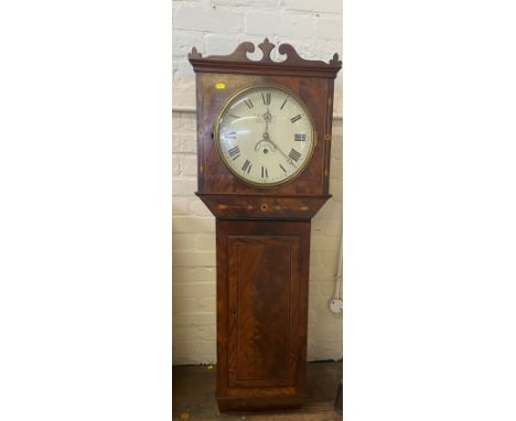 A Good Regency Mahogany Wall Timepiece. Circa 1820. The 30cm white enamel dial signed T H Hayward Winchester. With calendar a