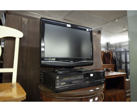 22" COMBI TV/DVD PLAYER, A BLURAY PLAYER AND A VIDEO RECORDER (3)