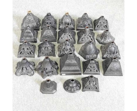Two boxes of metal oil lamp bases