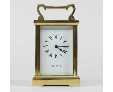 A brass cased carriage clock, 20th century, by Mappin &amp; Webb, 14cm high