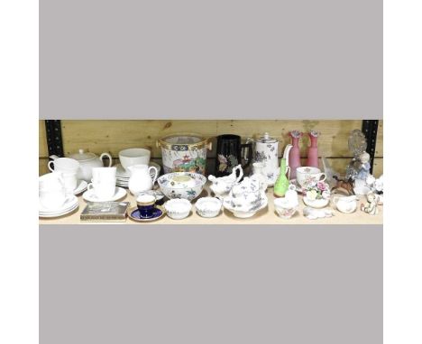 A collection of china, to include Wedgwood tea wares, a Lladro figure, Hummel  and a Beswick Walt Disney owl, 8cm high