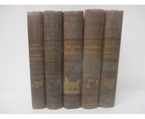 Five The Badminton Library Books, 'Hunting', 'Fishing', 'Driving' and 'Shooting' 