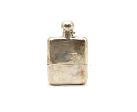 A silver hip flask, by James Dixon &amp; Sons Ltd, Sheffield 1919, with the hinged top, the removable cup with gilt interior,