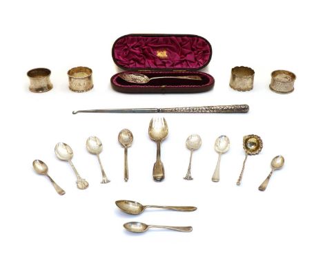 A collection of silver flatware, to include a set of twenty teaspoons, by William Hutton &amp; Sons Ltd, various dates, a set