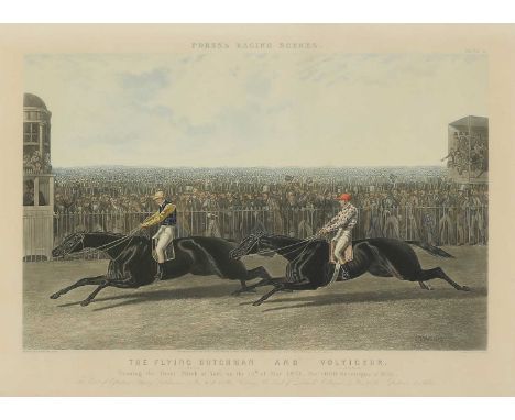 J Harris after J F Herring Snr 'The Flying Dutchman and Voltiguer Running The Great Match at York on 13th of May 1851'hand-co