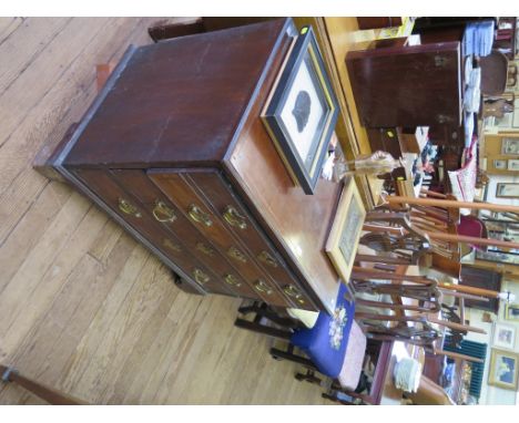 A George III mahogany and boxwood banded chest, with one deep and two long drawers on bracket feet, 92cm wide, 52.5cm deep, 7